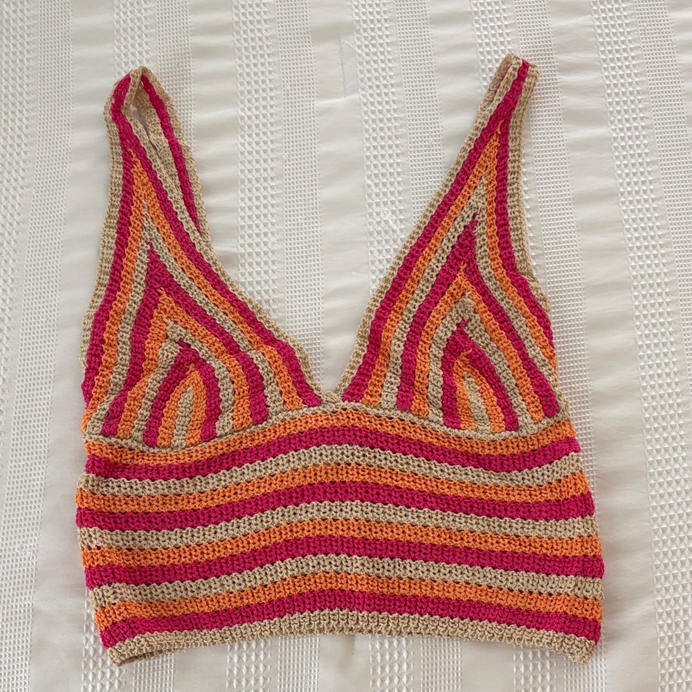 Princess Polly Striped Crochet Tank